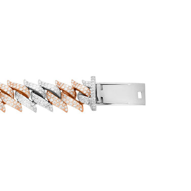 Diamond Spiked Cuban in 14k Two Tone Gold 12.53 Ctw
